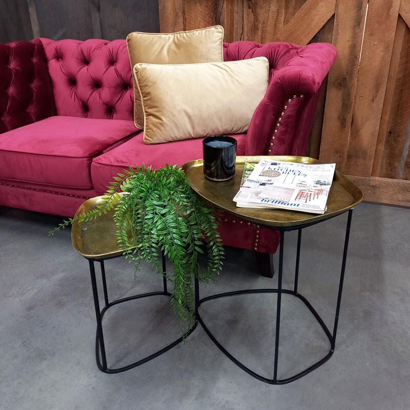 Asymmetrical Coffee Table - Antique Gold Lg