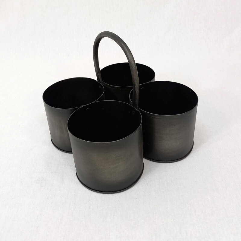 Gunmetal Pots W/Handle - 4 Pots