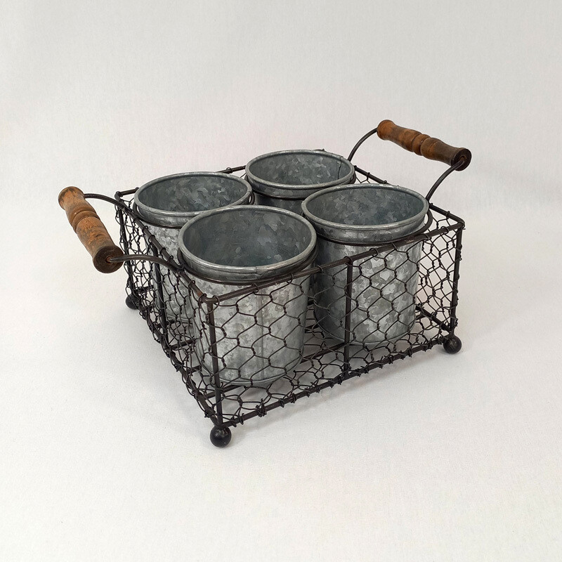 Wire Basket w/Handles 4 pots