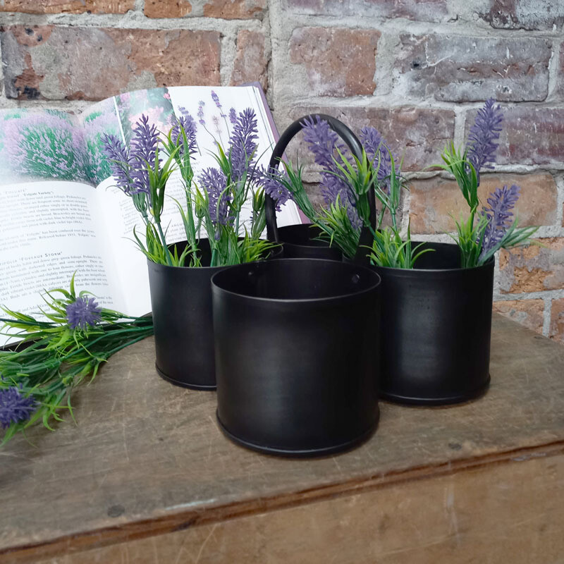 Gunmetal Pots W/Handle - 4 Pots