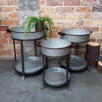 Planter Stand w/Tray Med