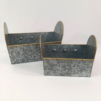 Planter Rectangle Galv. Lg