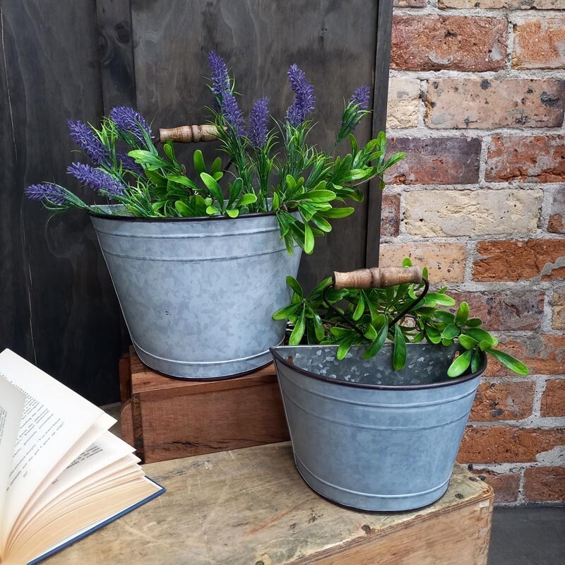 Bucket Wall Planter Galv. Lg
