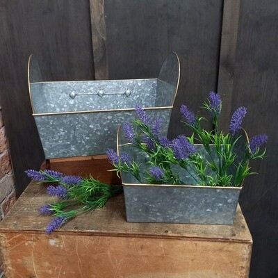 Planter Rectangle Galv. Sm