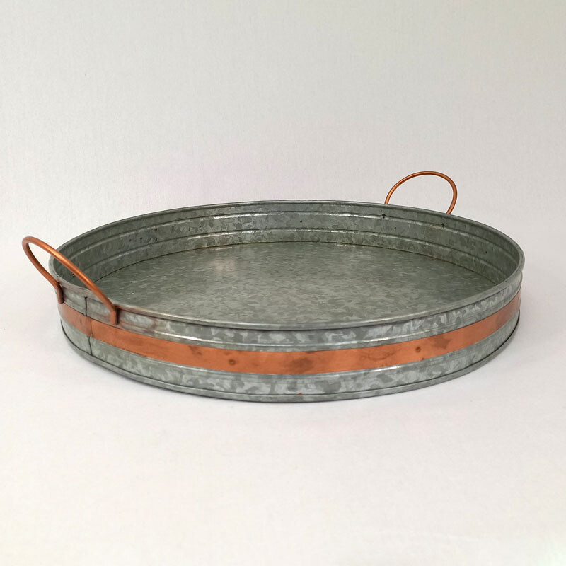 Rnd Tray Galv. Copper Band