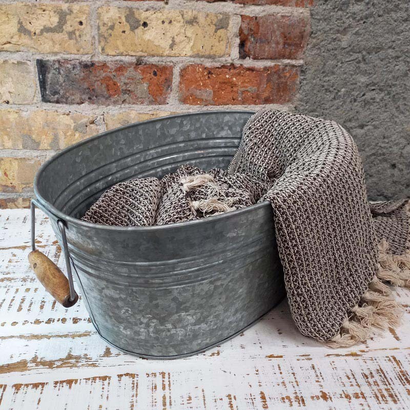 Oval Tub Galv. Swing Handles Med