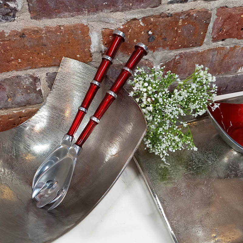 Salad Servers Lg Rib
