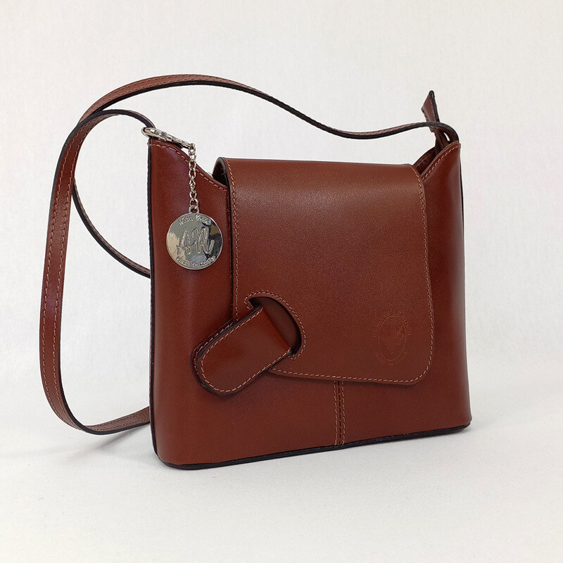 Oriela - Leather Crossbody Bag, Colour: Tan
