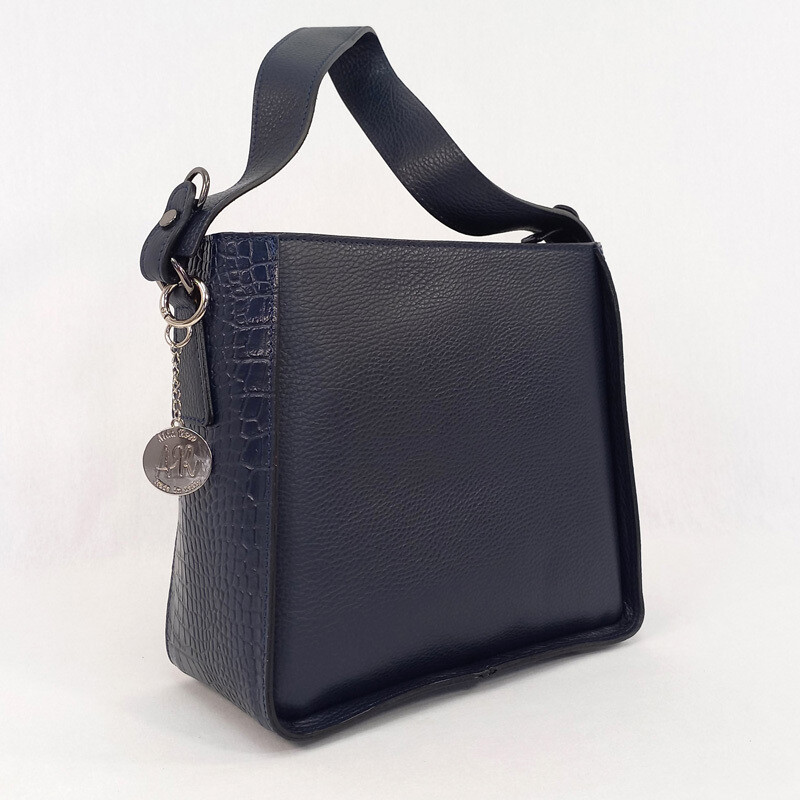 Katia - Leather Handbag, Colour: Navy