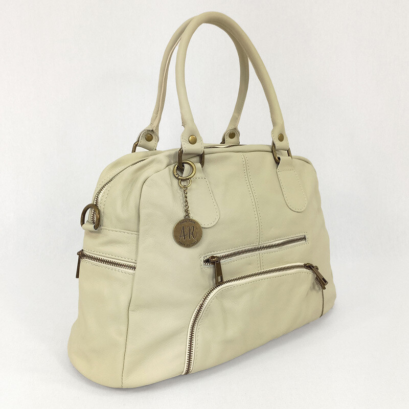 Lavinia - Leather Handbag, Colour: Vanilla