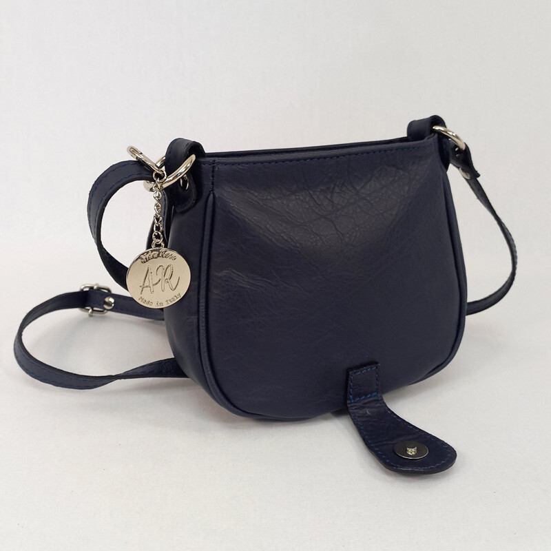 Janis - Leather Crossbody Bag, Colour: Navy