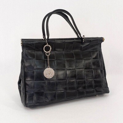 Freda - Leather Grab Bag, Colour: Black