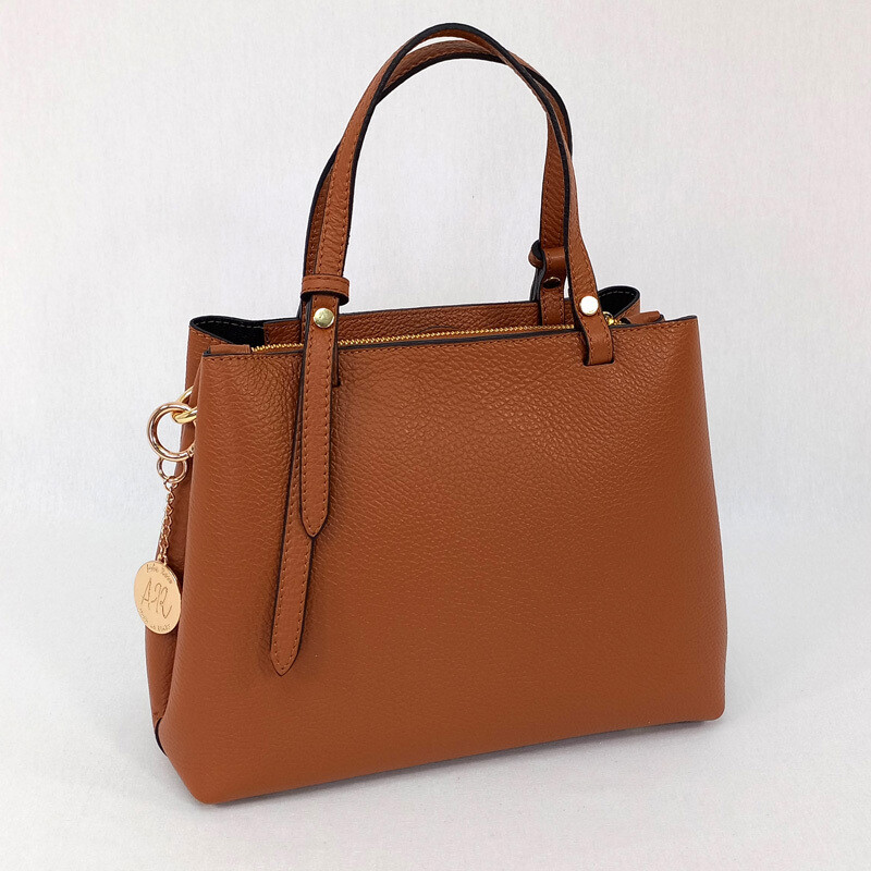 Fiona - Leather Grab Bag, Colour: Tan