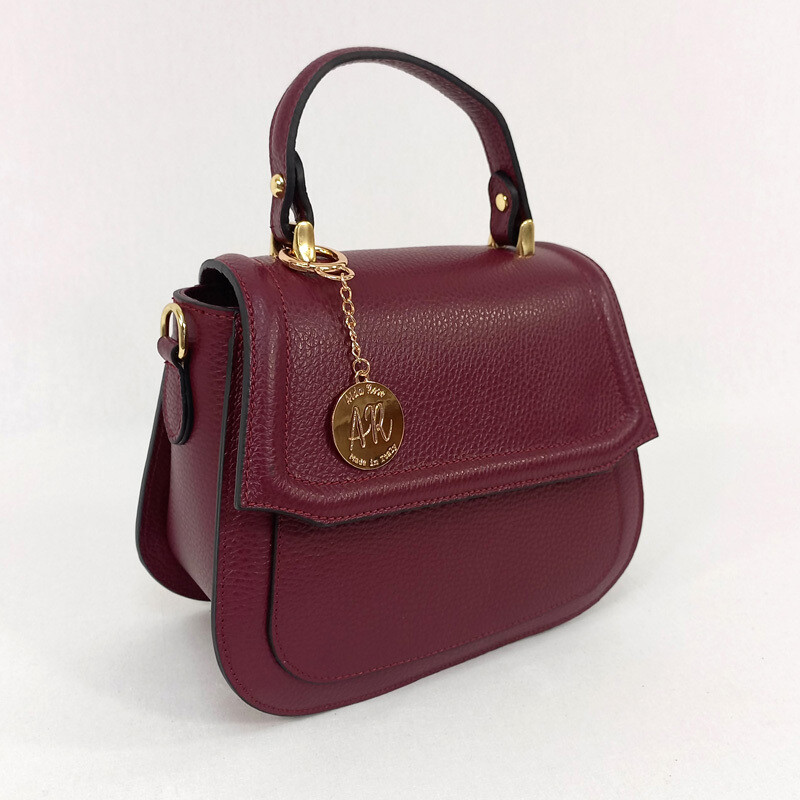Erica - Leather Grab Bag, Colour: Berry