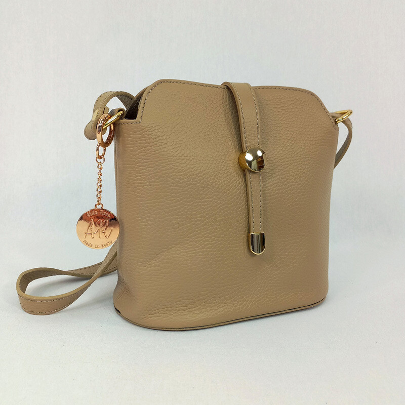 Cornelia - Leather Crossbody Bag, Colour: Taupe