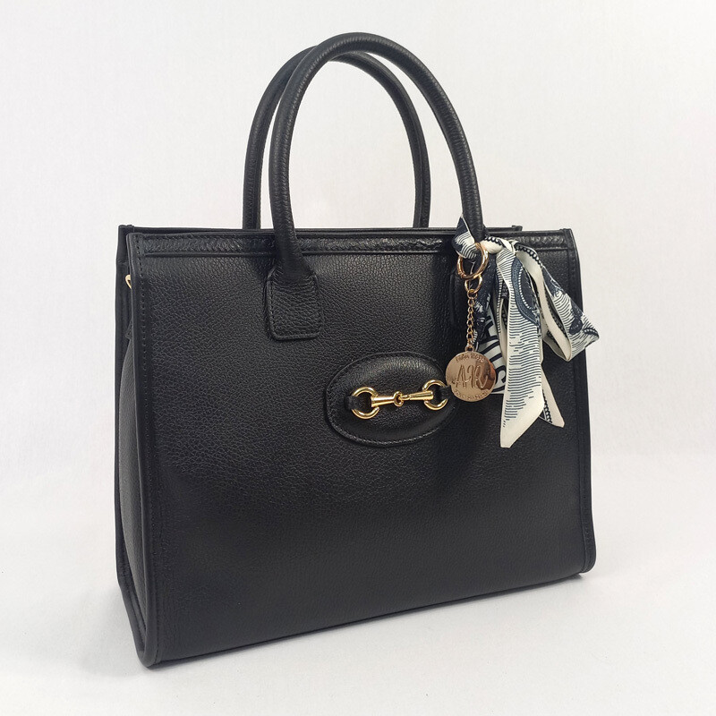 Sonia - Leather Handbag, Colour: Black