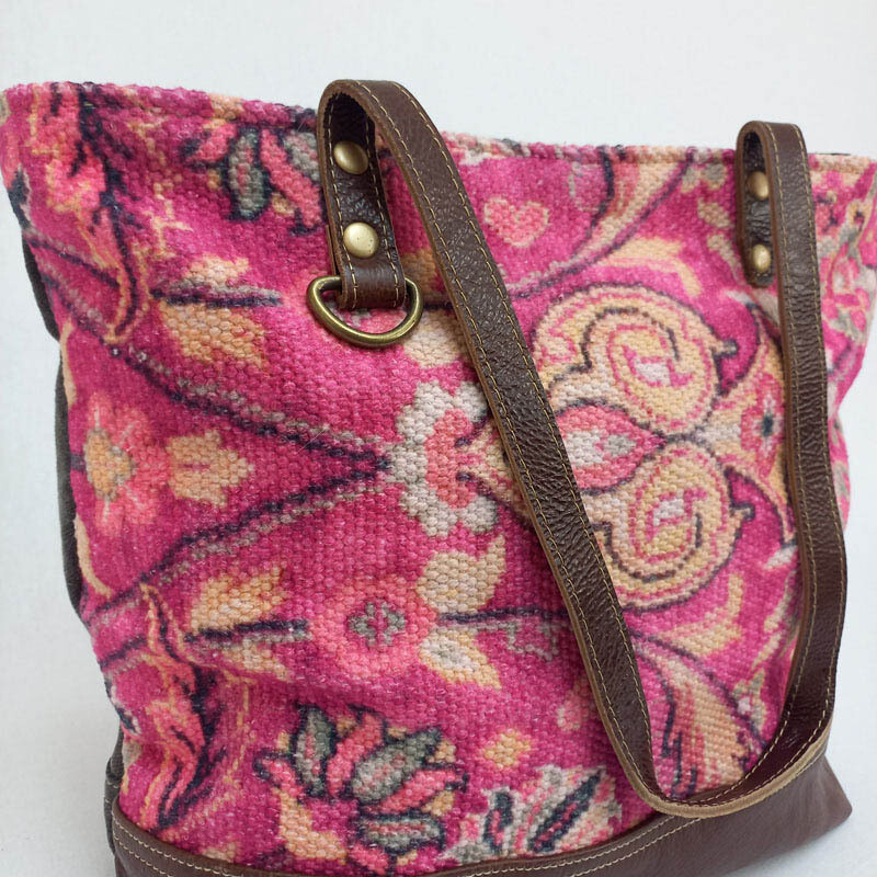 Kathleen - Canvas/Leather Tote Bag