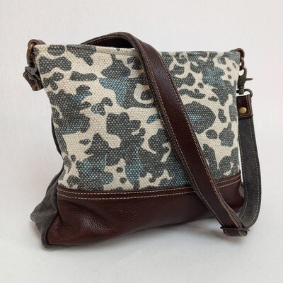 Monica - Leather/Canvas Crossbody Bag