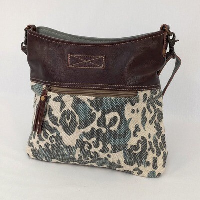 Heidi - Leather/Canvas Clutch