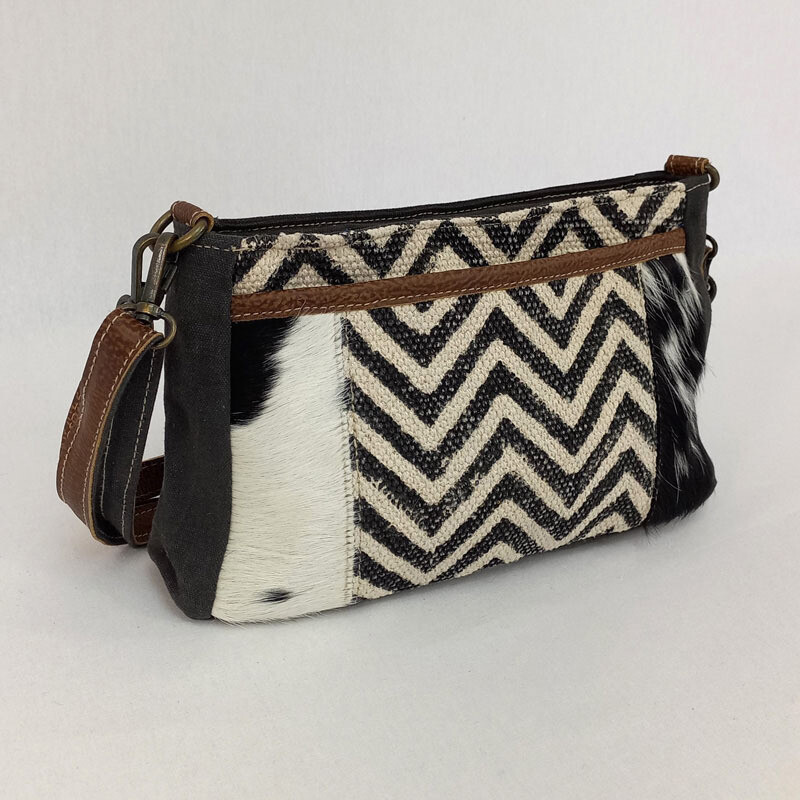 Rosie - Hide/Canvas Crossbody Bag