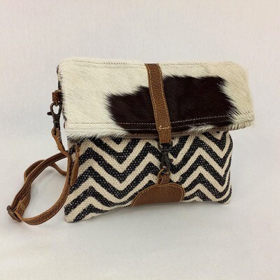 Tricia - Hide/Canvas Crossbody Bag