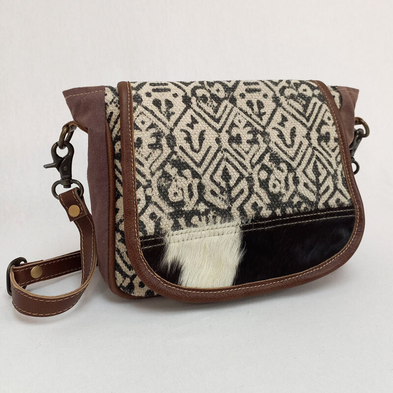 Sammy - Hide/Canvas Crossbody Bag