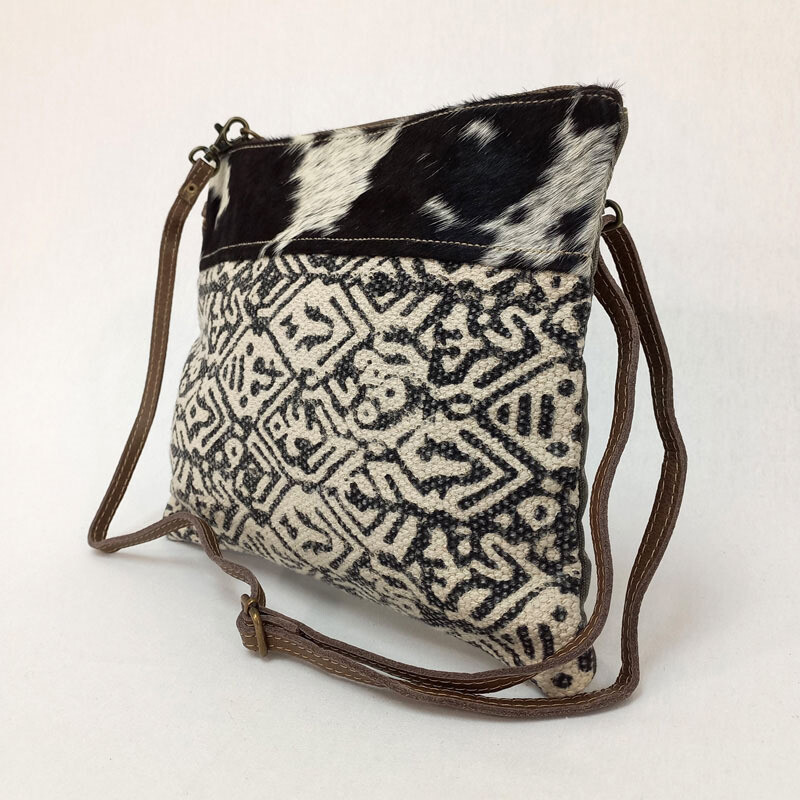 Lucy - Hide/Canvas Crossbody Bag