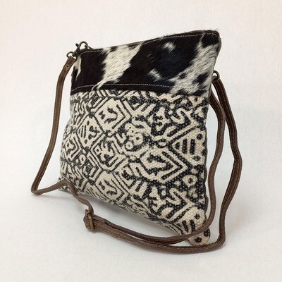 Lucy - Hide/Canvas Crossbody Bag