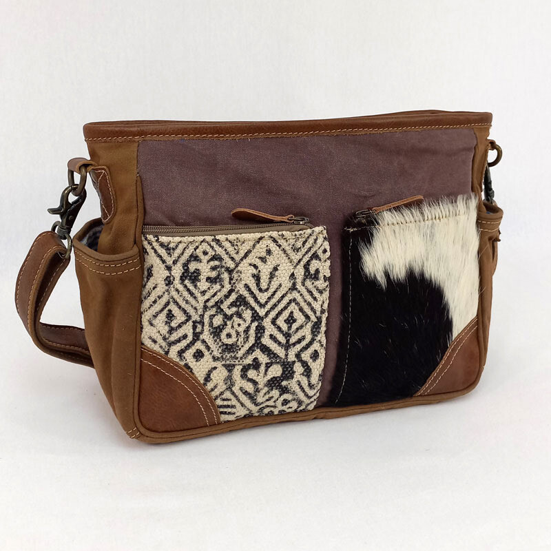 Indie - Leather/Hide/Canvas Crossbody Bag