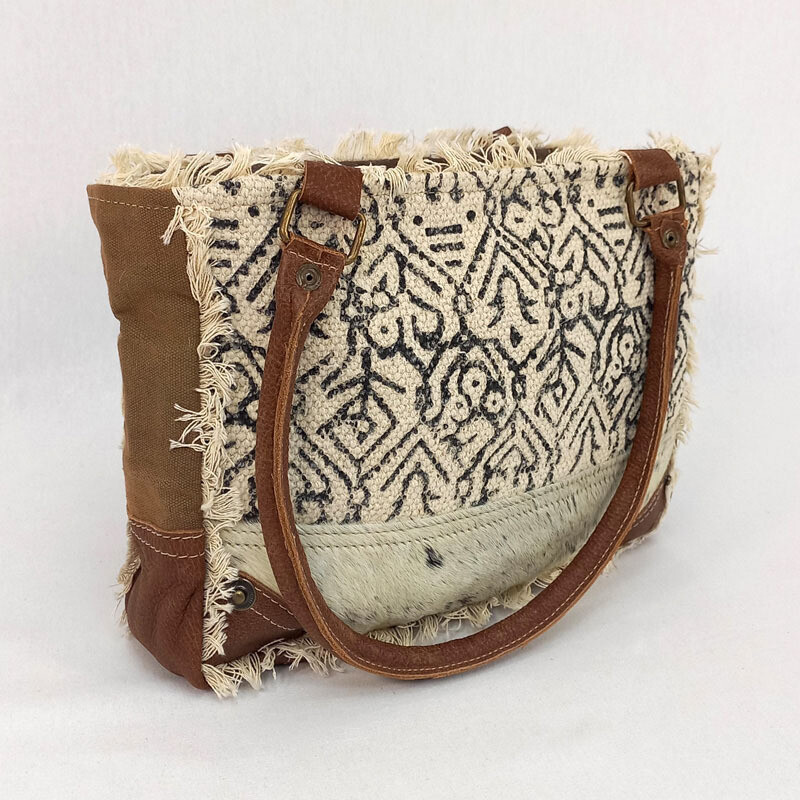 Alexandra - Hide/Canvas Tote