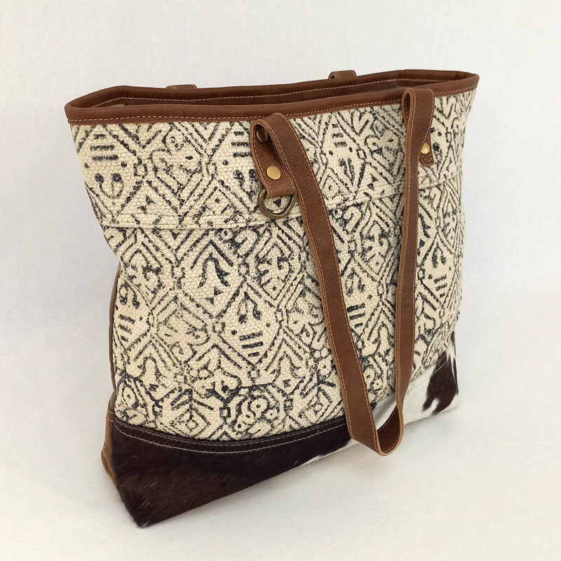 Adeline - Hide/Canvas Tote
