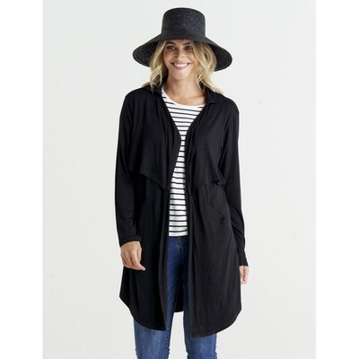 Camille Trench Cardigan - Black