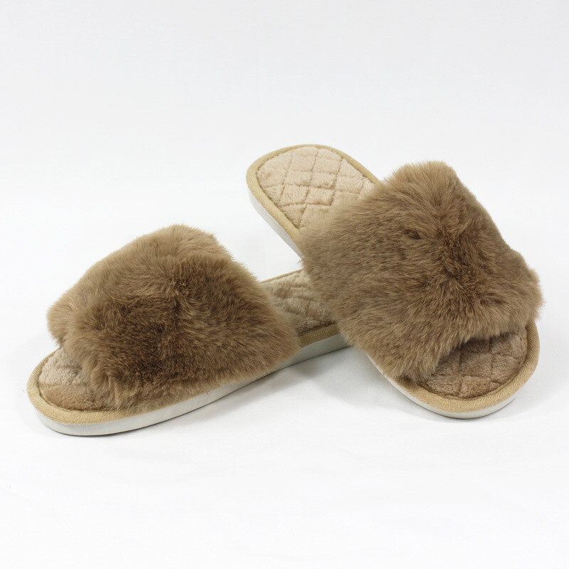 Classic Slide Plush Slippers - Caramel