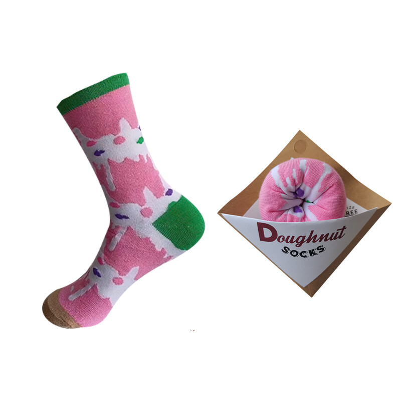Bagged Doughnut Socks - Pink/Green 1pr