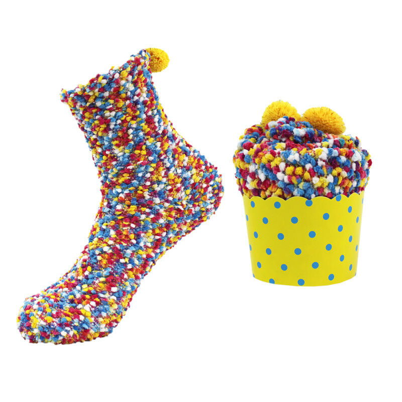 Cupcake Socks - Yellow 1pr