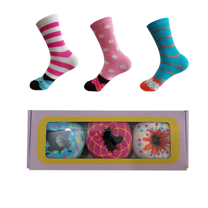 Purple Donut Box Socks 3pr