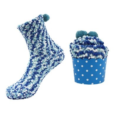 Cupcake Socks - Light Blue 1pr