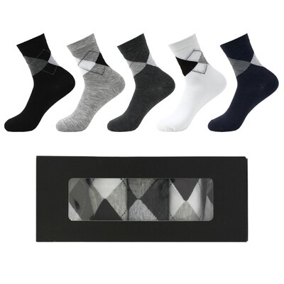 Argyle Pattern Boxed Socks 5pr