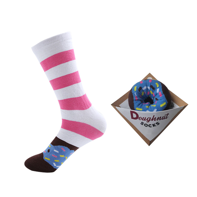 Bagged Doughnut Socks - Pink/Blue 1pr