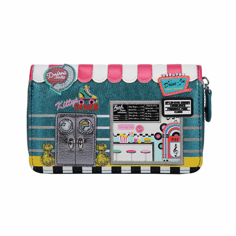 Medium Ziparound Wallet - Kitty&#39;s Diner