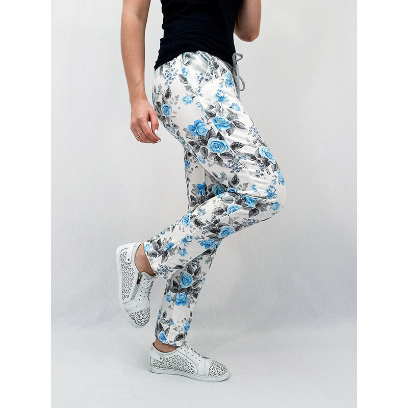 Emily Cotton Pant - Blue Floral - Fondi