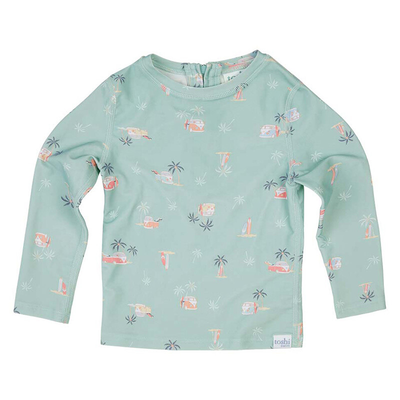 Swim Kids Rashie L/S Half Zip - Uluwatu