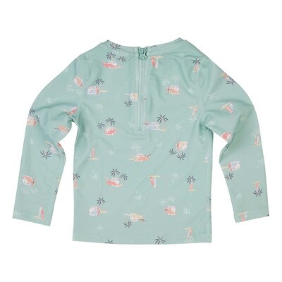 Swim Kids Rashie L/S Half Zip - Uluwatu