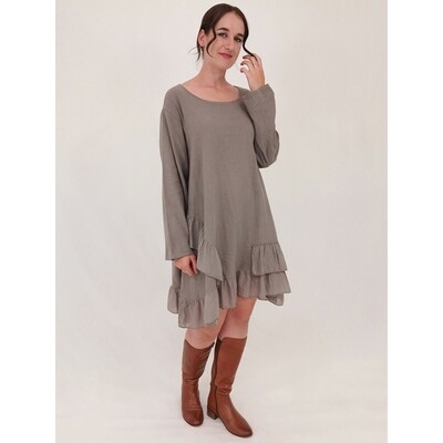 Sabina Long-sleeve Ruffle Top/Dress