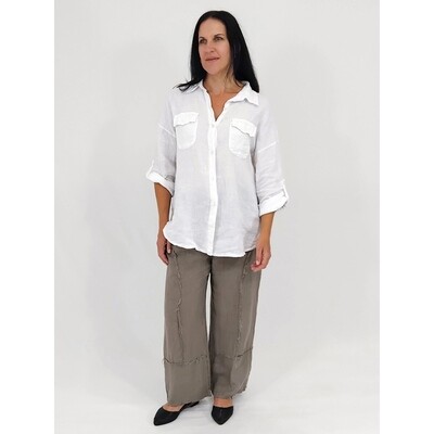 Hester Linen Shirt, Colour: White