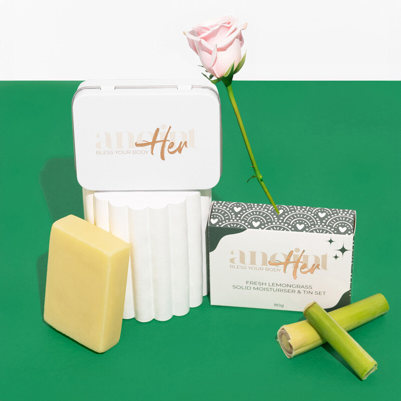 Solid Moisturiser &amp; Tin Set - Fresh Lemongrass