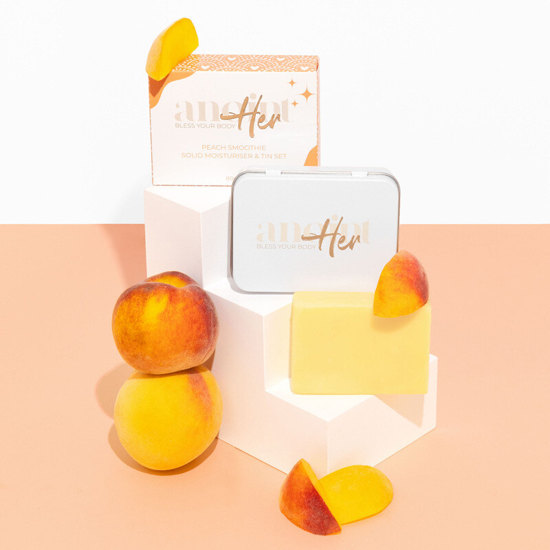 Solid Moisturiser &amp; Tin Set - Peach Smoothie