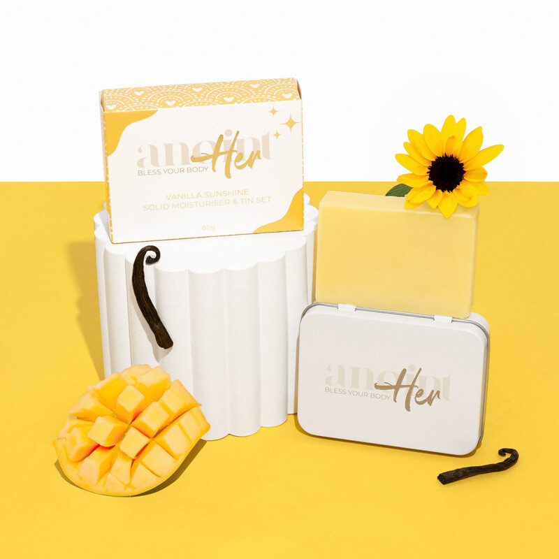 Solid Moisturiser &amp; Tin Set - Vanilla Sunshine