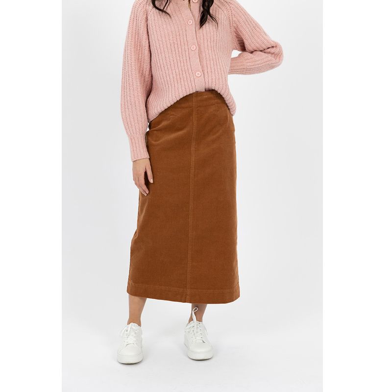 Billie Cord Skirt - Caramel, Size: 8