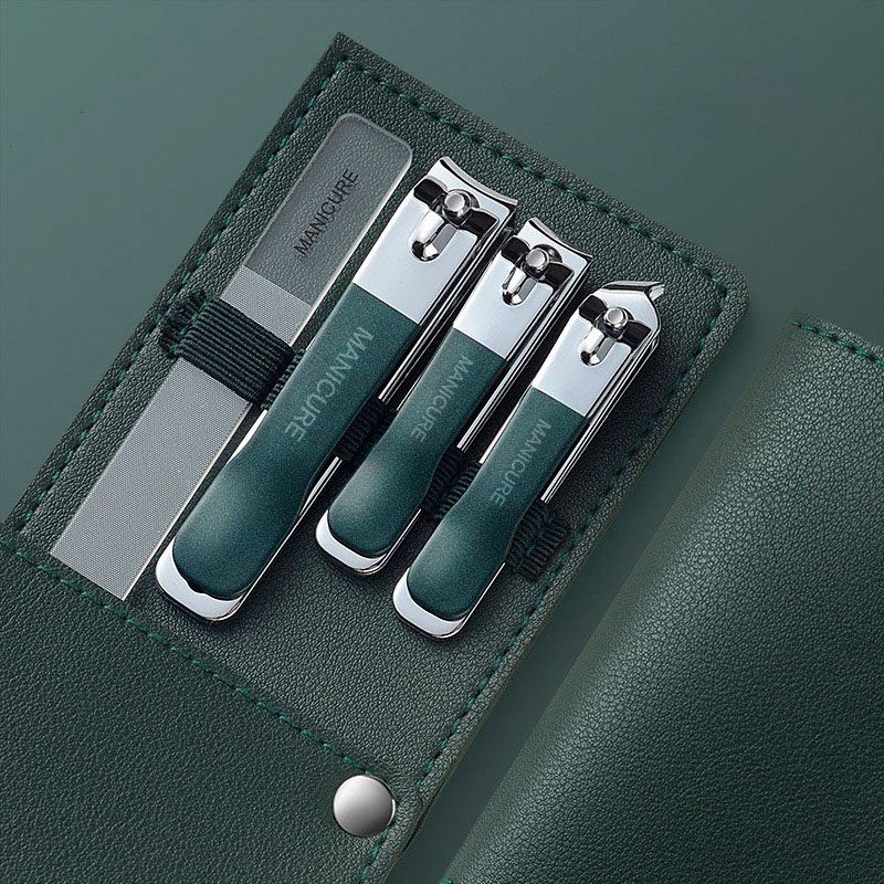 4pc Clipper &amp; File Set, Colour: Forest Green